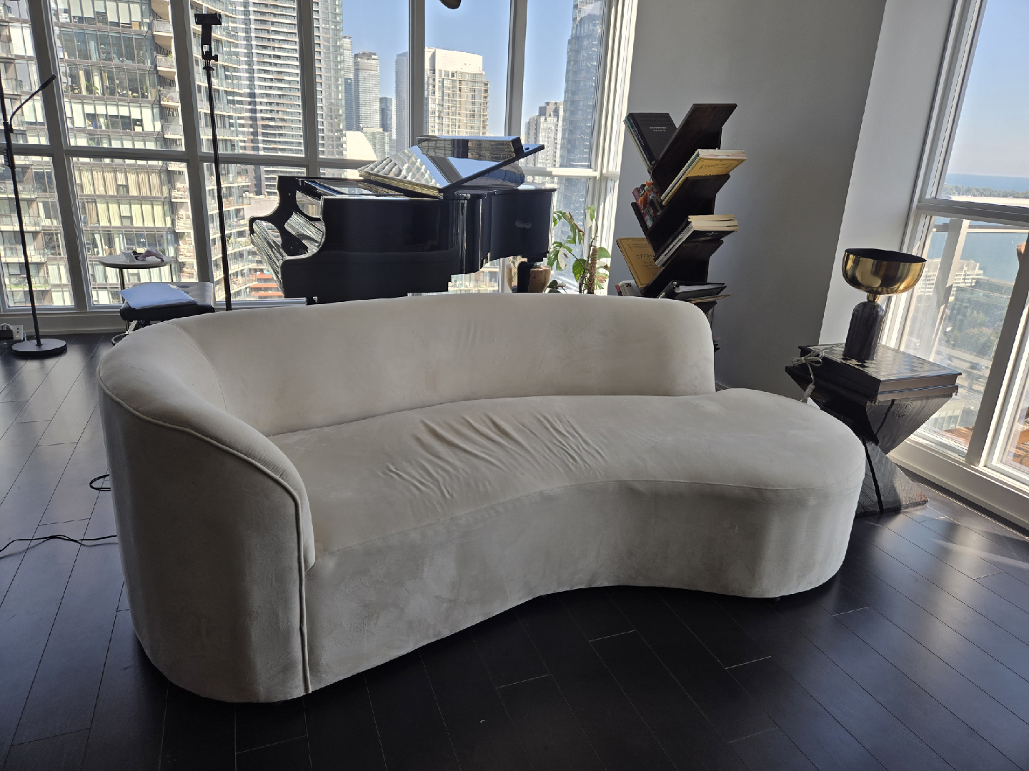 Curved White Sofa