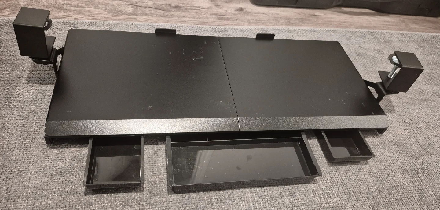 ETHU Under Desk Keyboard Tray 45° Adjustable C Clamp Black image indicator(3)