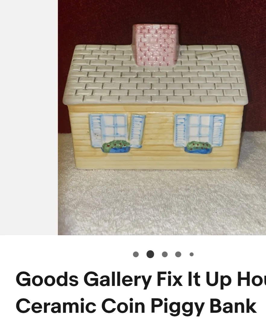 Goods Gallery Fix It Up House Ceramic Coin Piggy Bank image indicator(2)