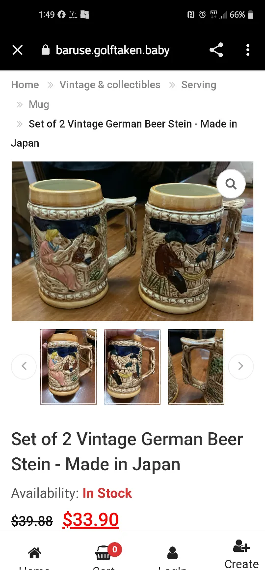 Vintage Canadian Beer Stein Mugs - Set of 3 image indicator(5)