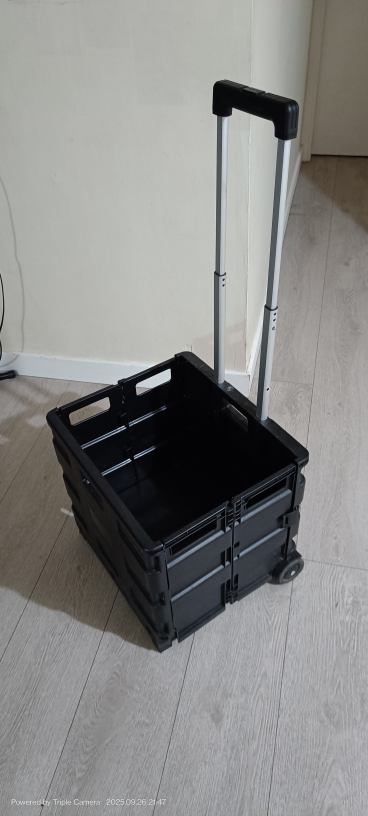 Collapsible Rolling Utility Cart - Black