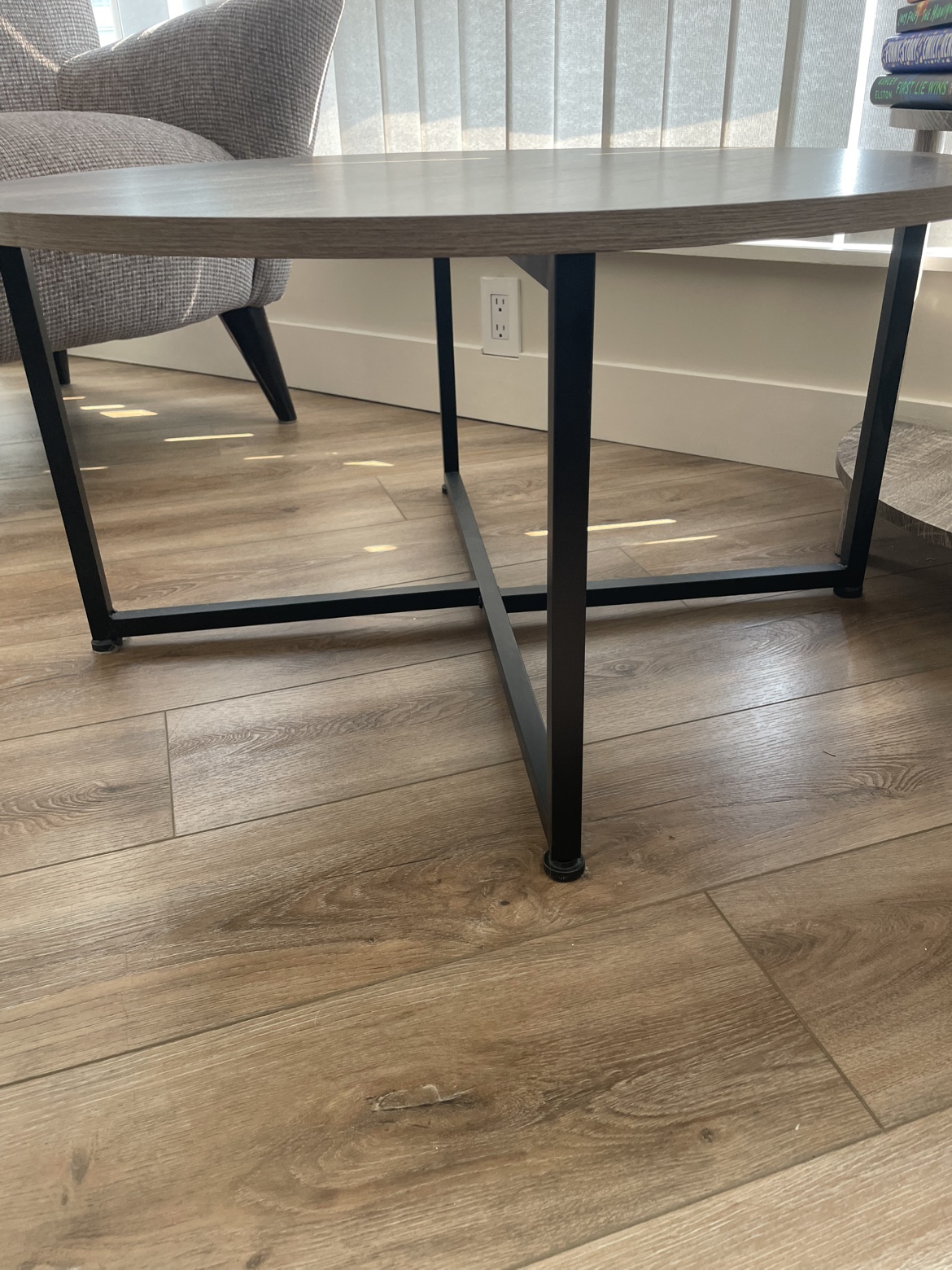Round grey coffee table - photo 2