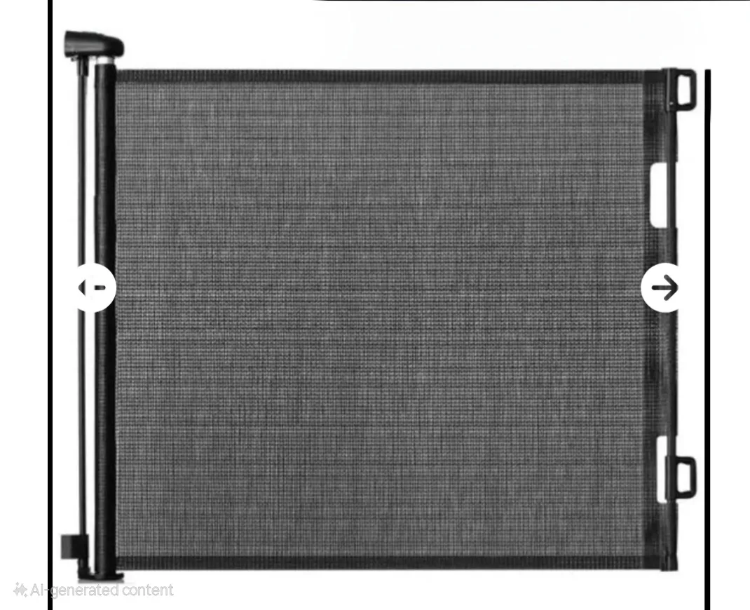 New IDEA CASA Mesh Retractable Baby Gate –Black- 33.8 in x 71 in