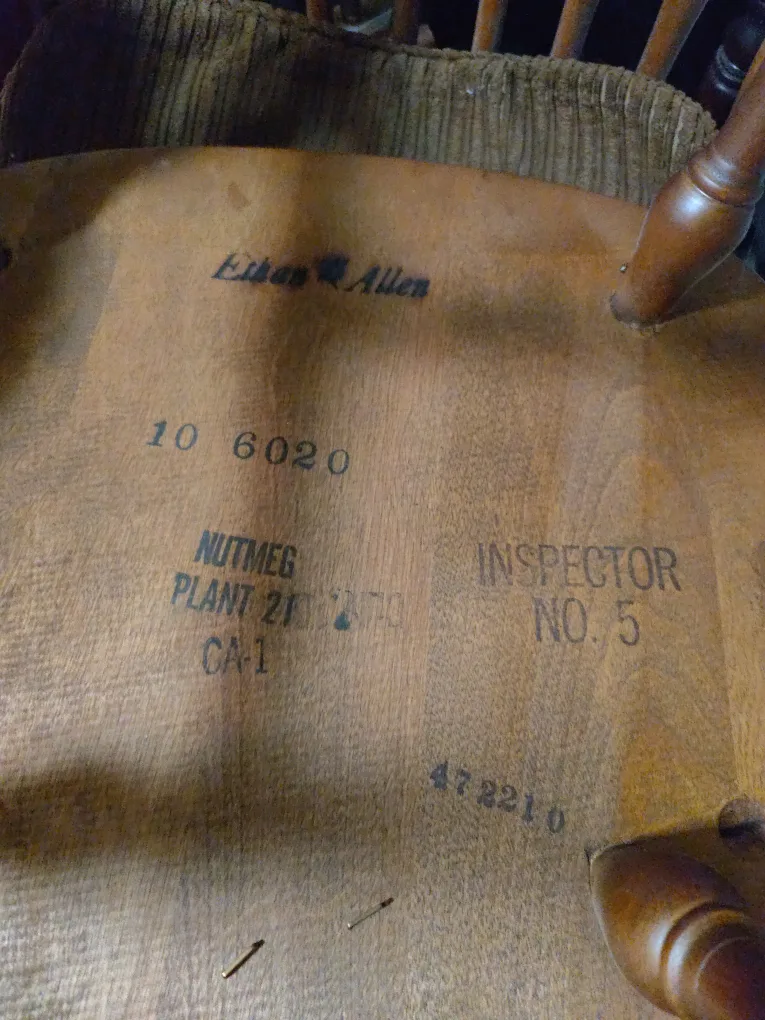 Ethan Allen Nutmeg Finish Spindle Back Chair image indicator(3)