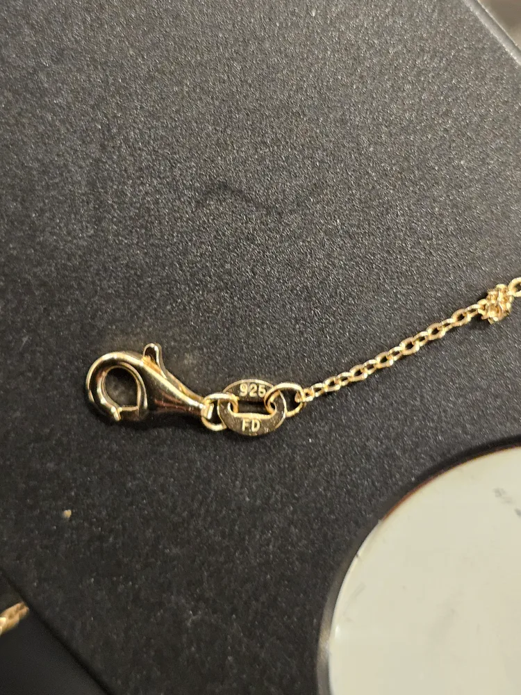 Sterling silver Gold plated Necklace with Blue Stone Pendant image indicator(5)