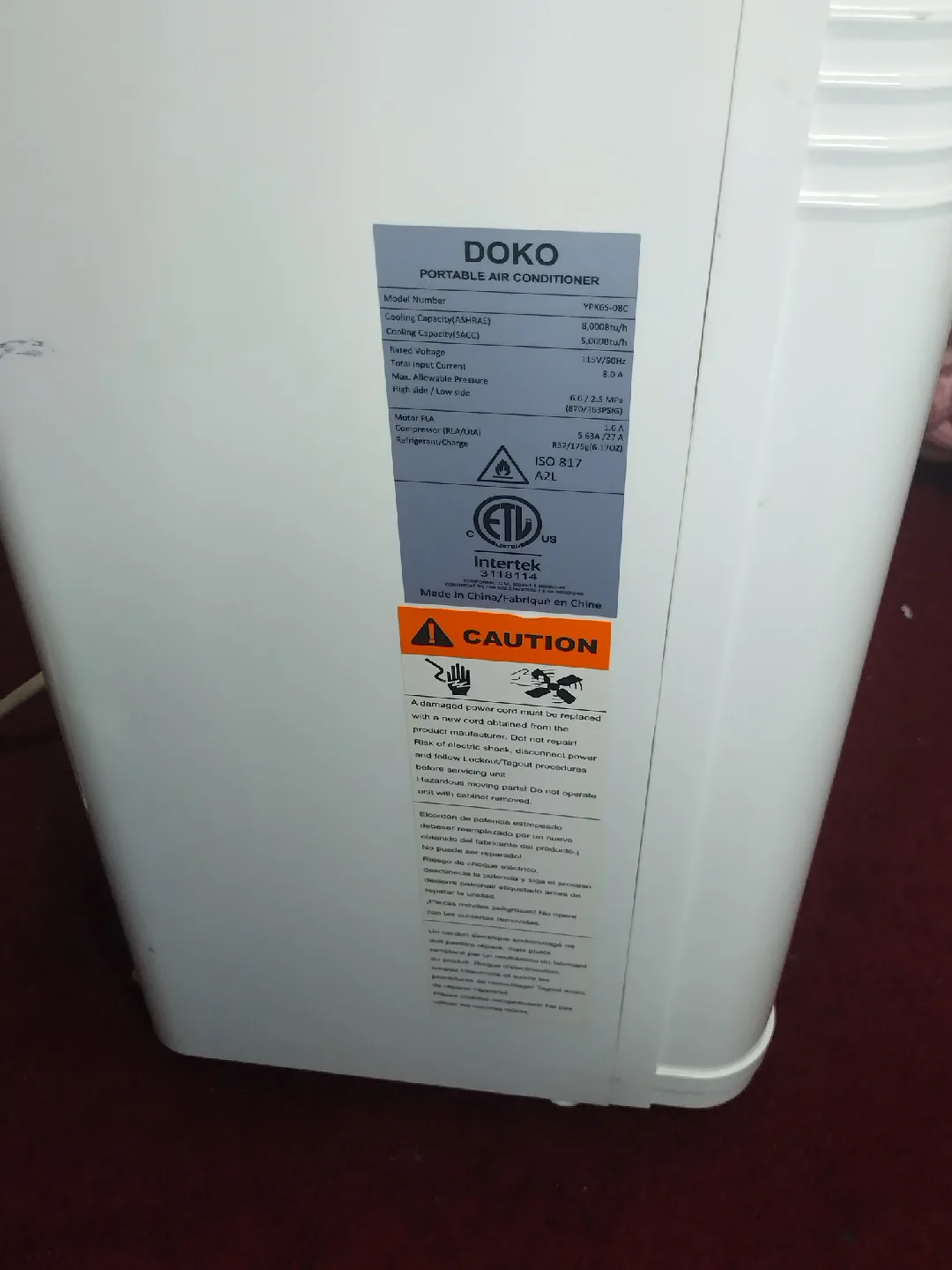 DOKO Portable Air Conditioner YF465-08C image indicator(2)