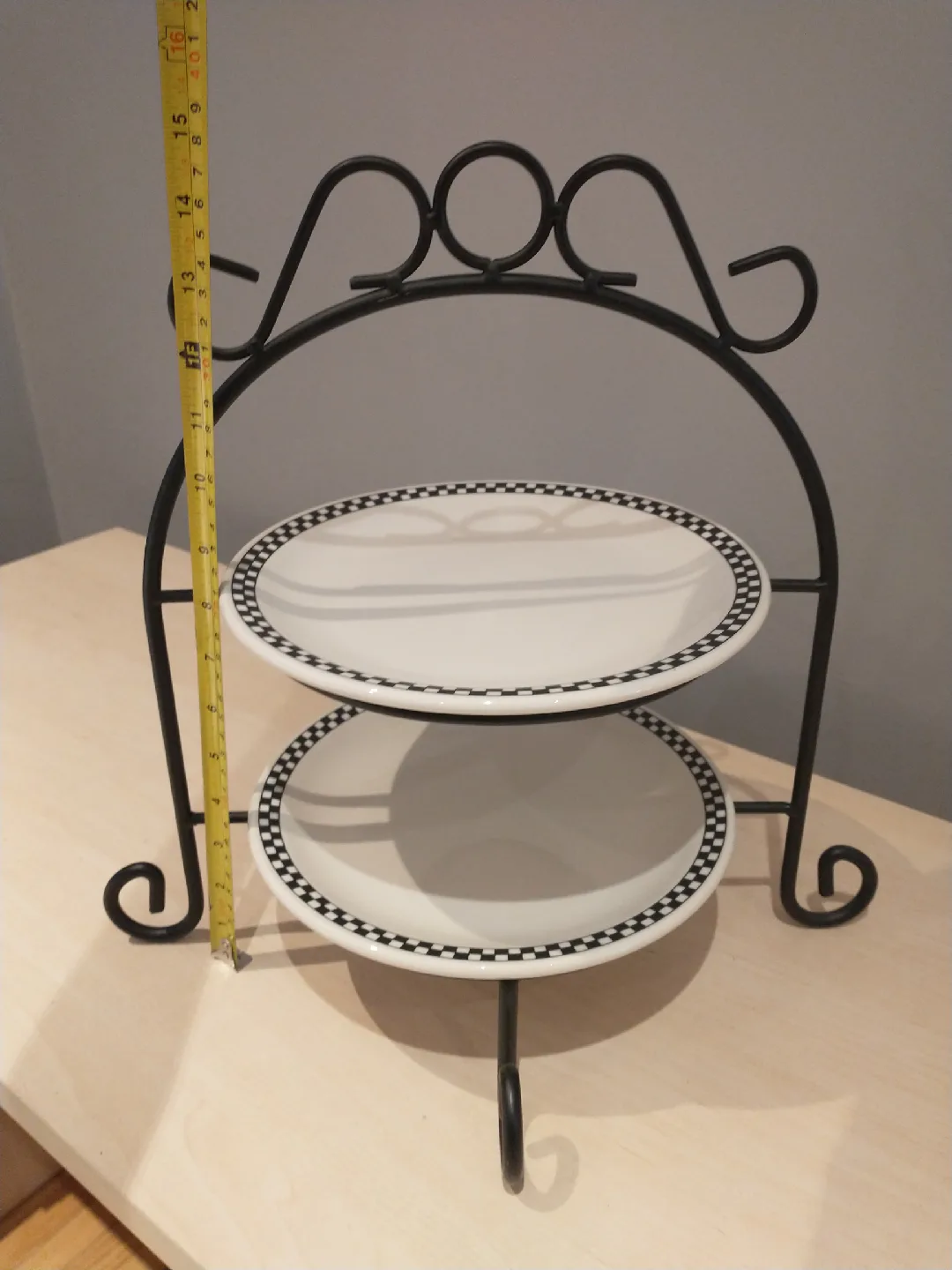 Two tier retro diner style plate display image indicator(2)