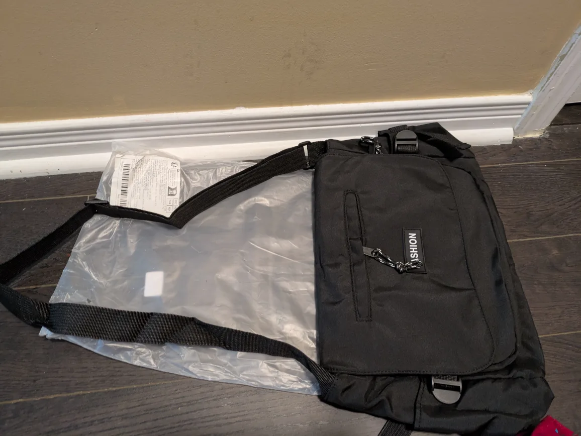 brand new nylon Black Fashion Messenger Bag image indicator(8)