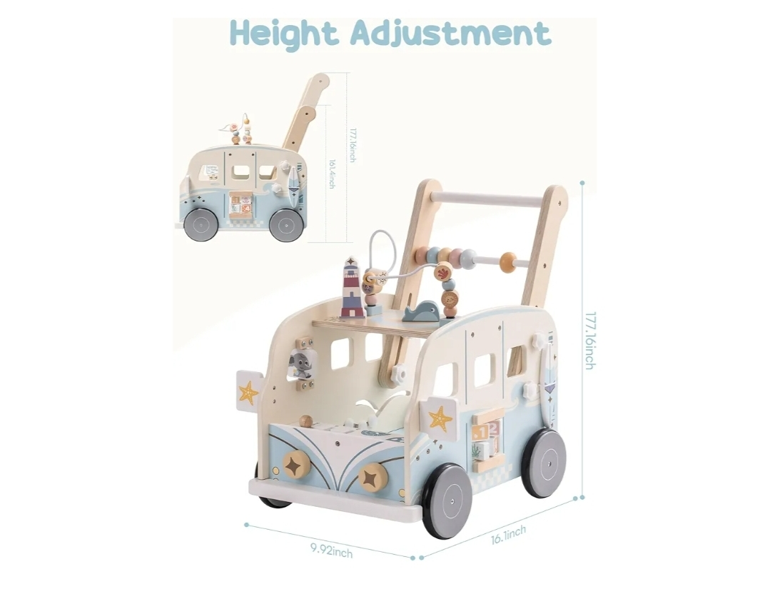 Baby toddler wooden push toy - photo 3