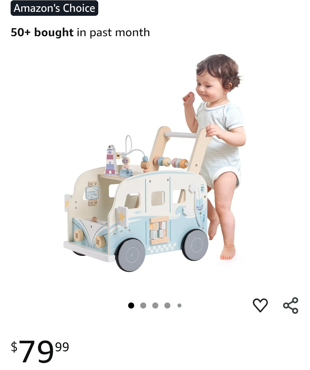 Baby toddler wooden push toy - photo 4