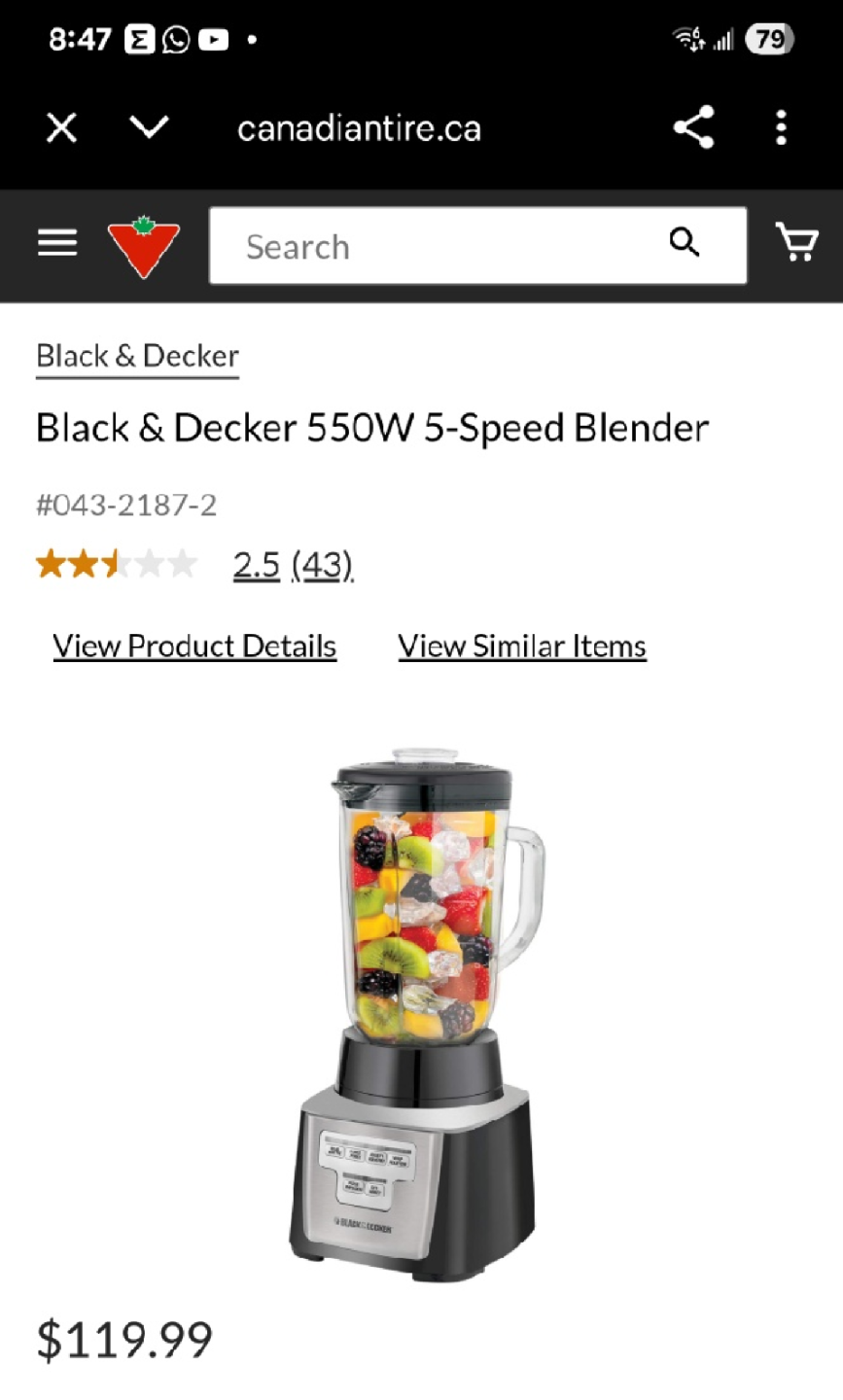 Black & Decker 550W 5-Speed Blender - photo 5