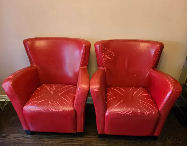 PAIR of Leather Armchairs - Great Price To Upholster thumbnail