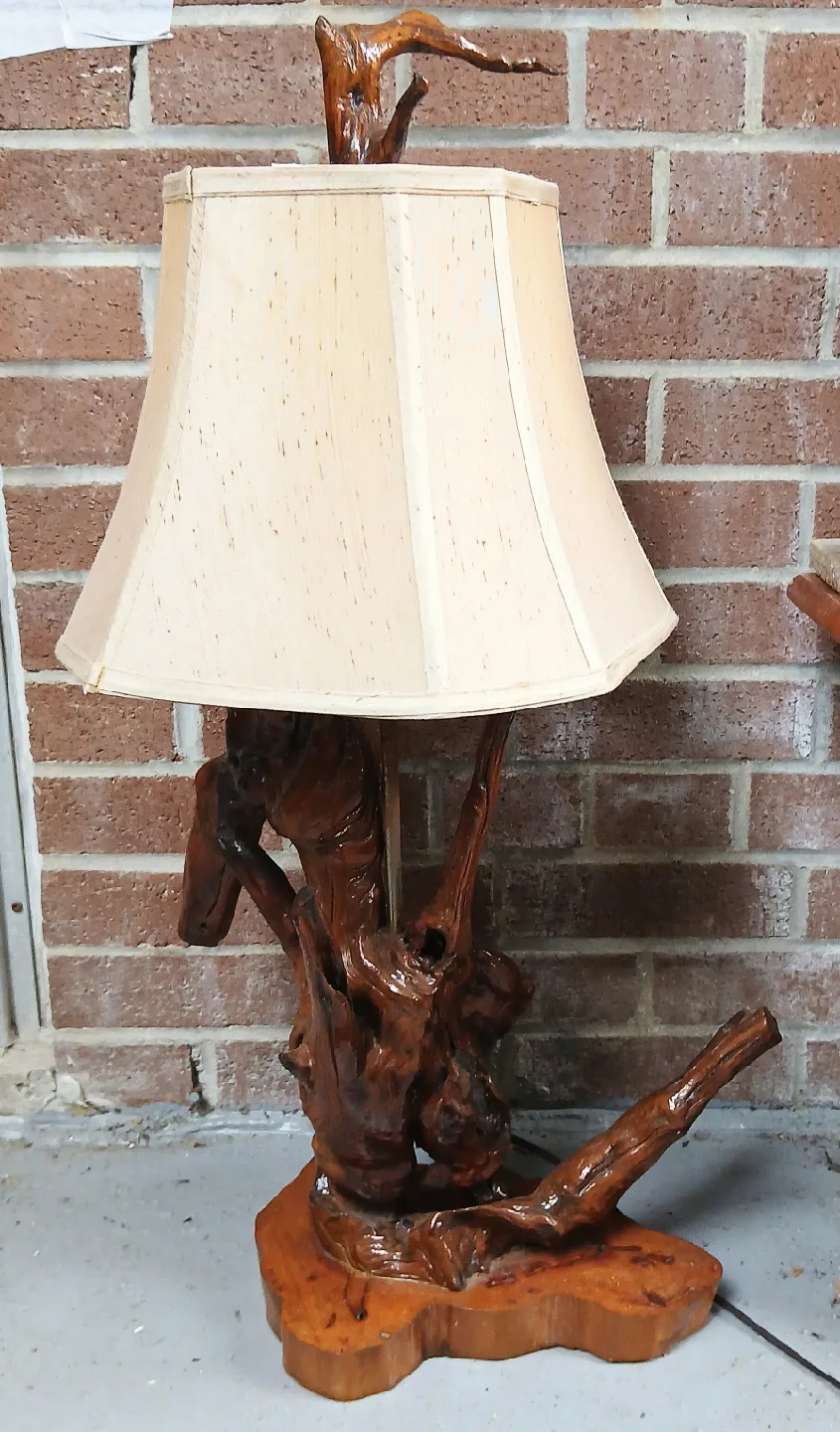 Unique Vintage Driftwood table lamp thumbnail