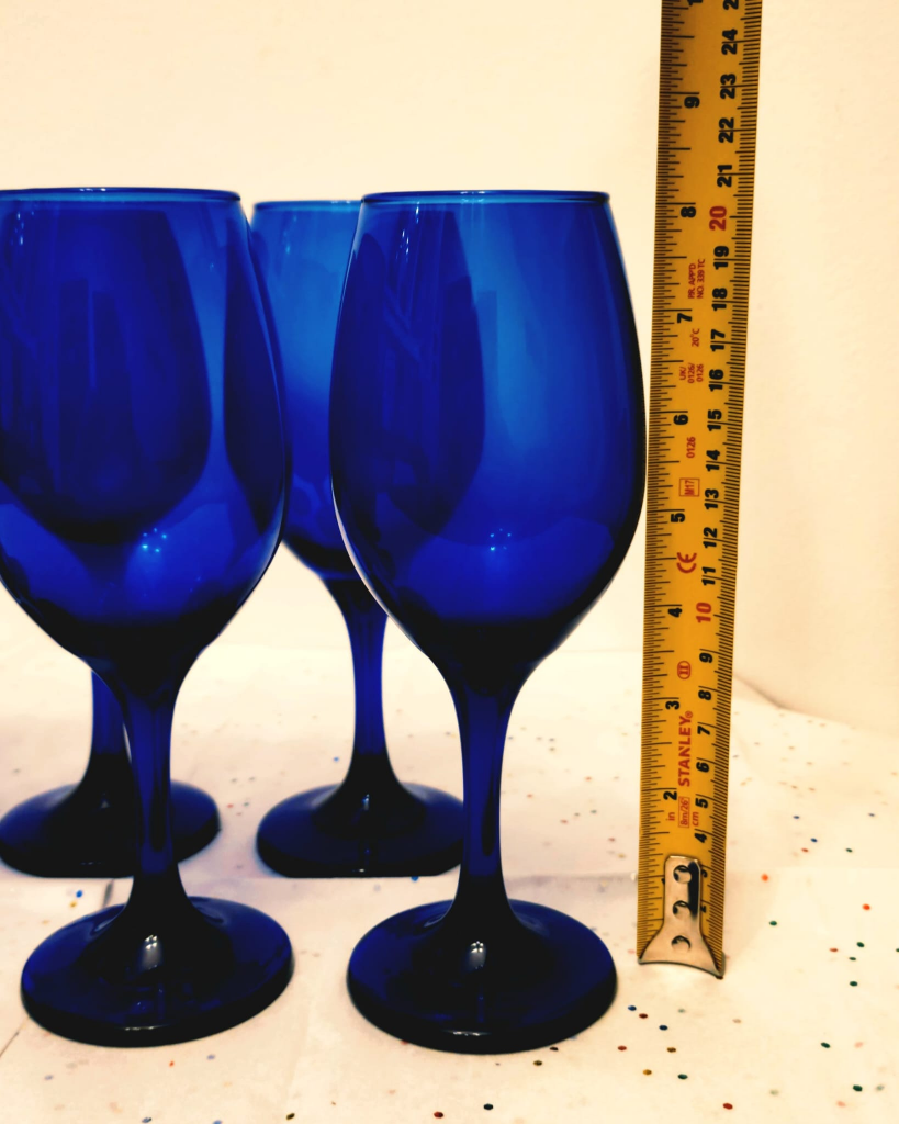 Set of 8 Vintage Cobalt Blue Wine Glasses - photo 3