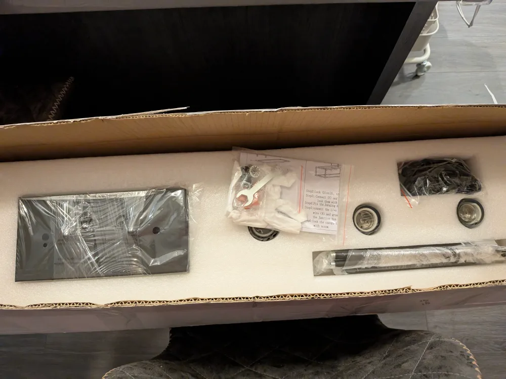 AMZASA Black Farmhouse Chandelier - 5 Lights image indicator(7)