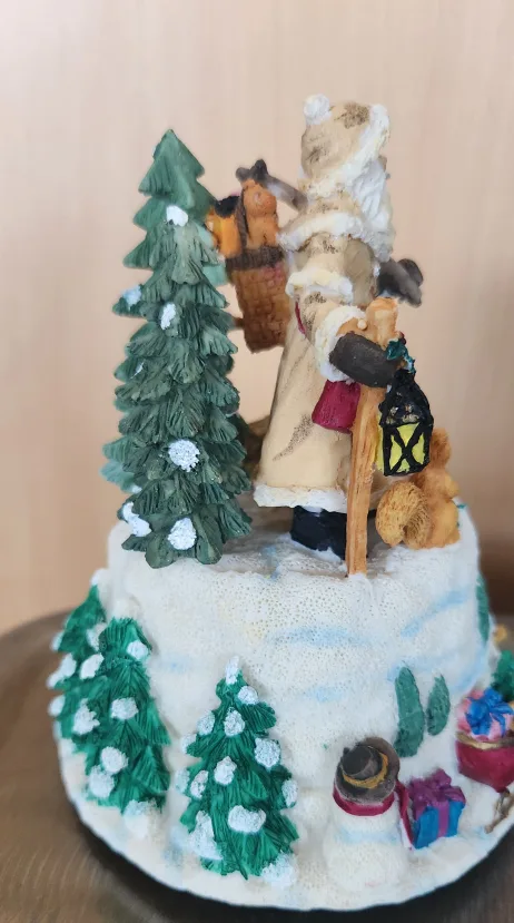 Santa Claus Figurine with Squirrels and Christmas Trees image indicator(5)