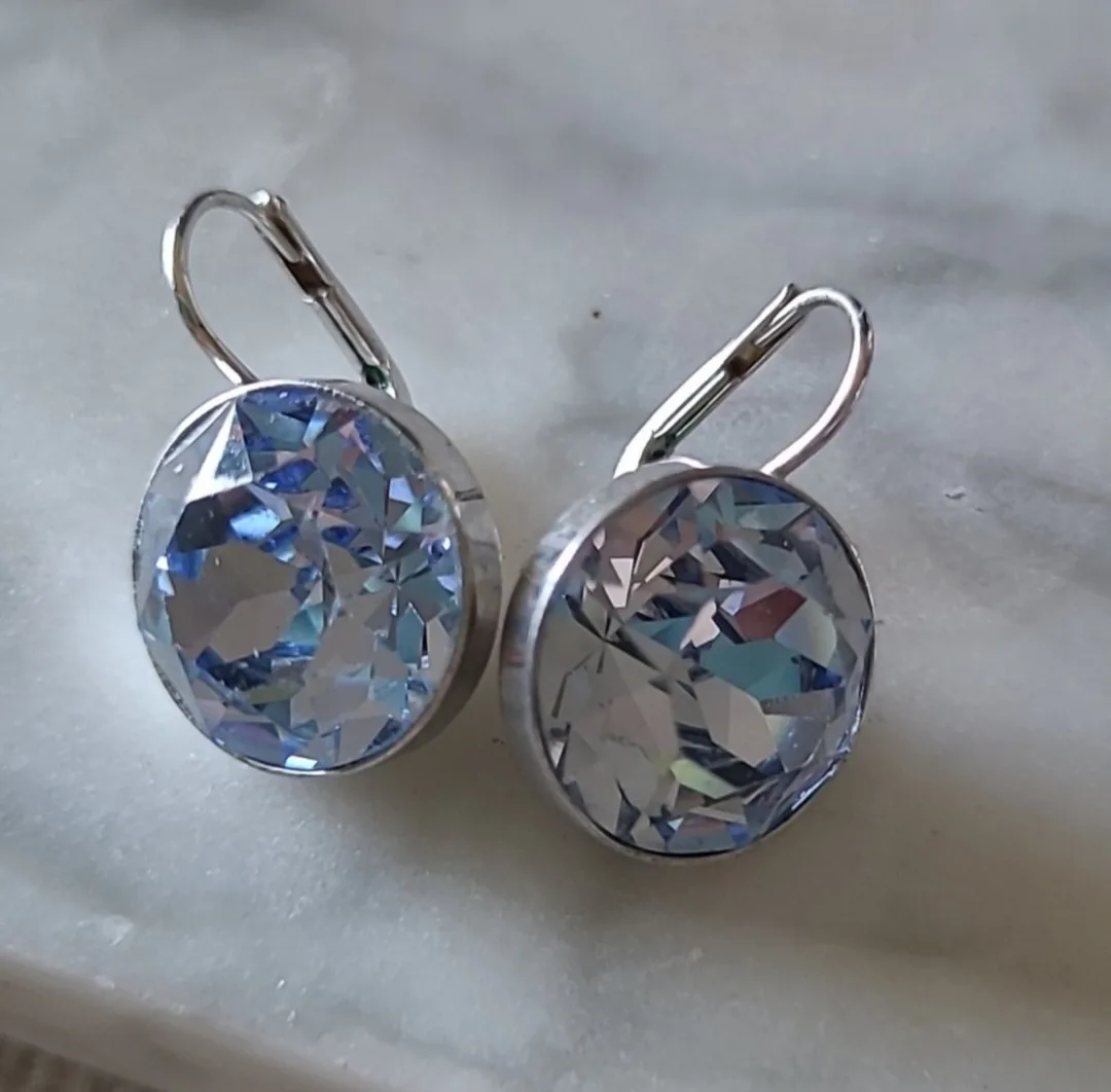 Swarovski Crystal Drop Earrings - Light Blue thumbnail