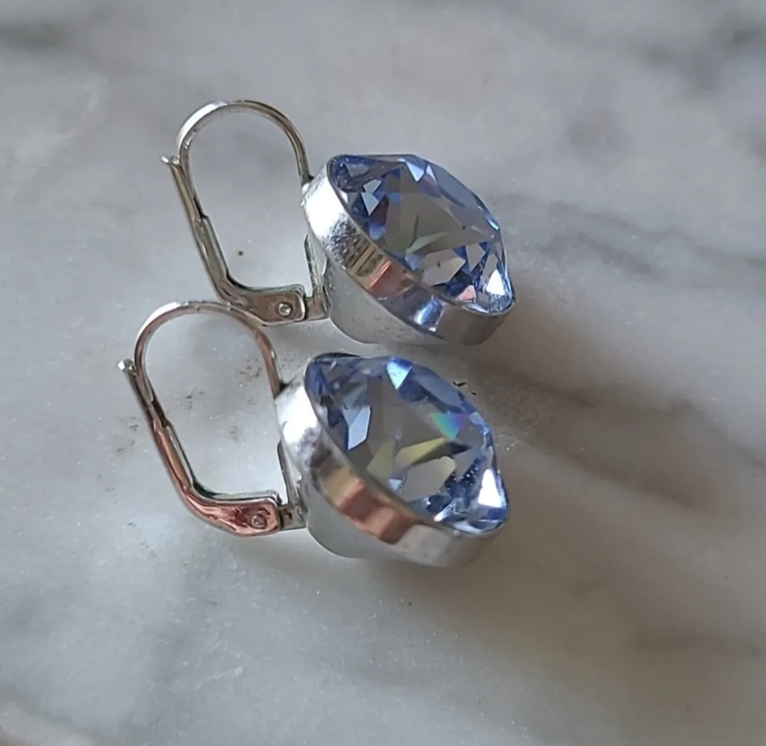 Swarovski Crystal Drop Earrings - Light Blue image indicator(2)