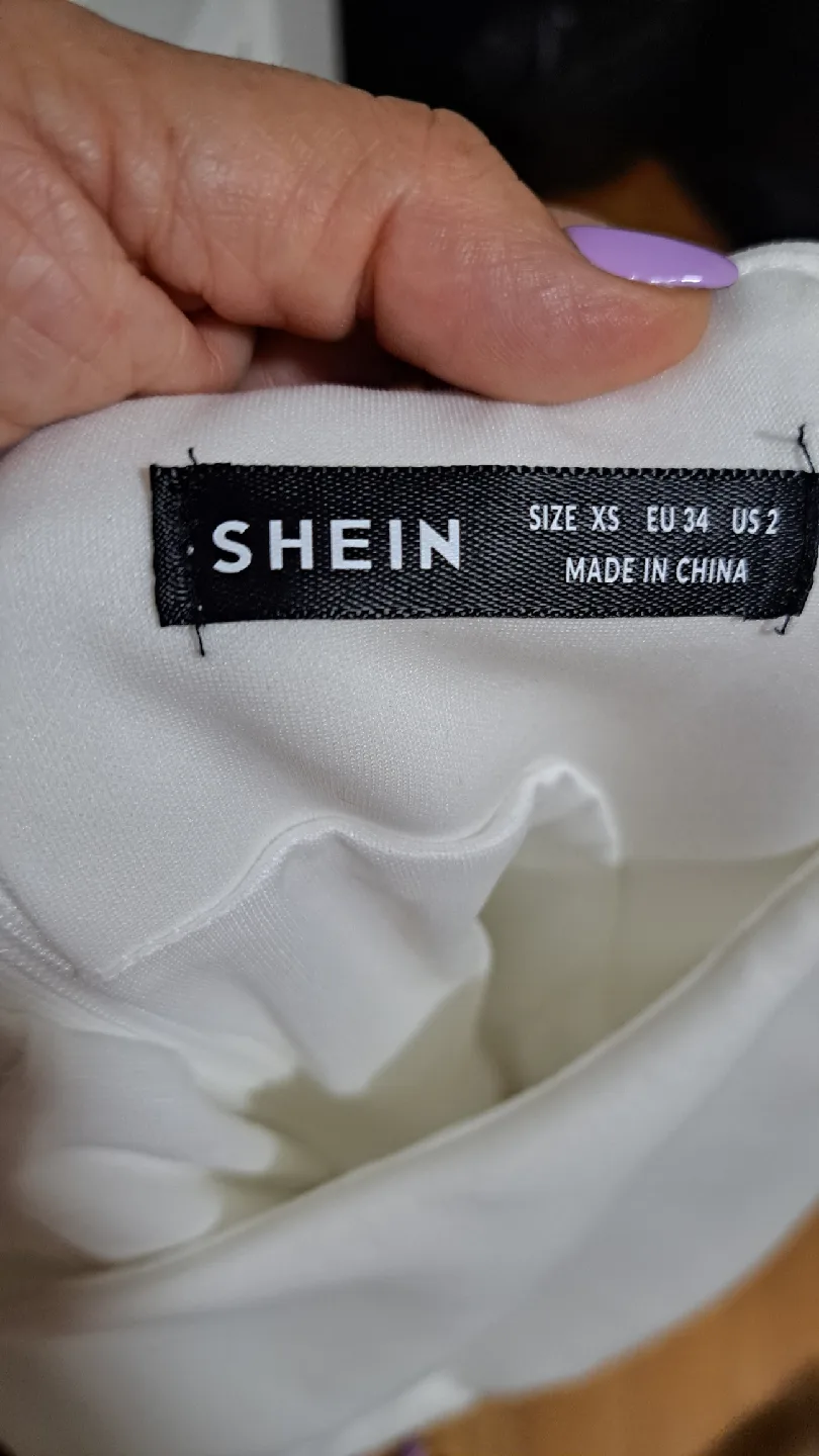 Shein White Mini Dress - Size XS image indicator(3)