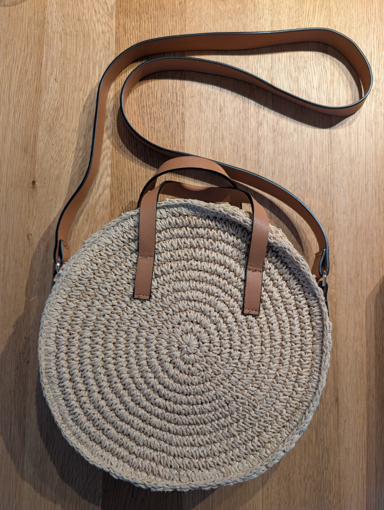 Straw Circle Crossbody Bag