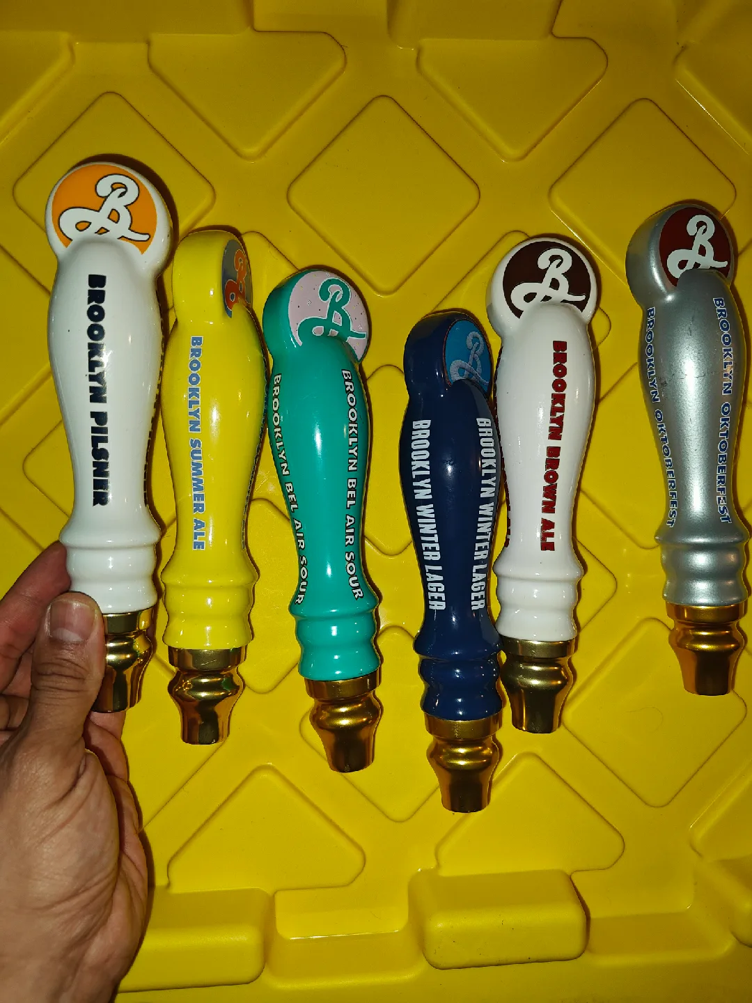 Variety of Brooklyn Brewery and Harp Beer Tap Handles image indicator(3)