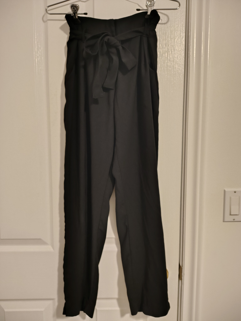 Black Paperbag Waist Pants