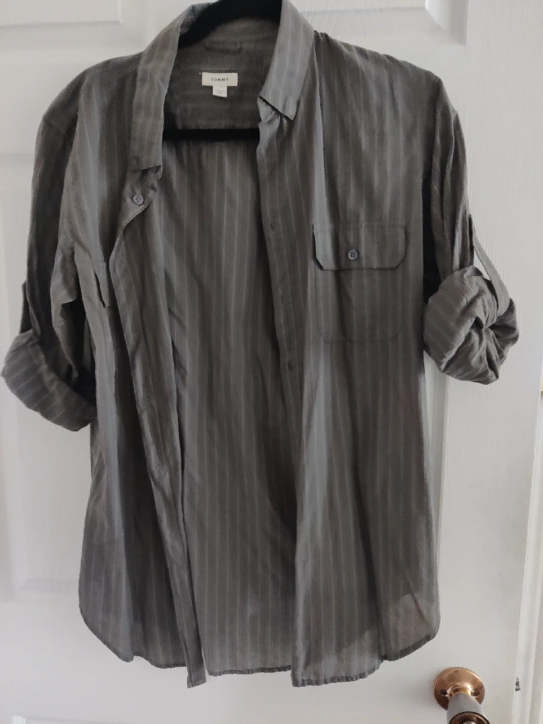 Tommy Roll Tab Sleeve Shirt - Size M thumbnail