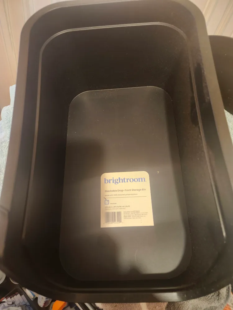 7 Brightroom Stackable Drop-Front Storage Bin - Black thumbnail