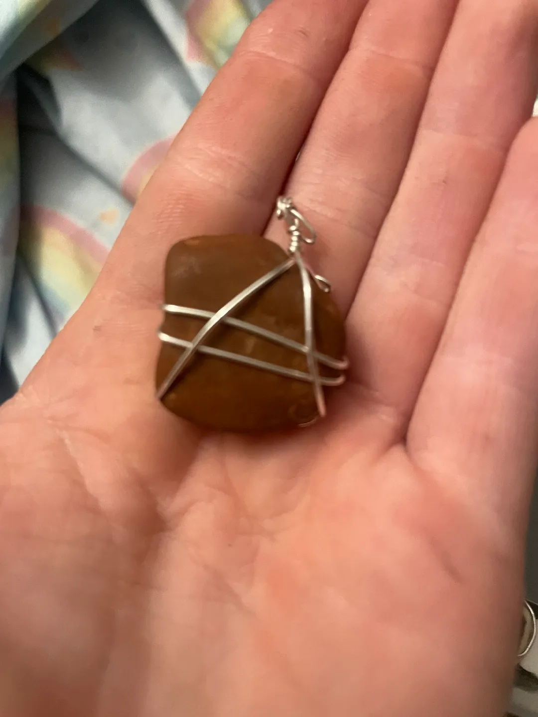 Handmade Brown Stone Pendant thumbnail