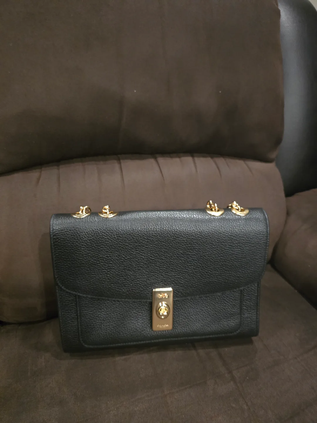 Coach Black Leather Shoulder Bag thumbnail