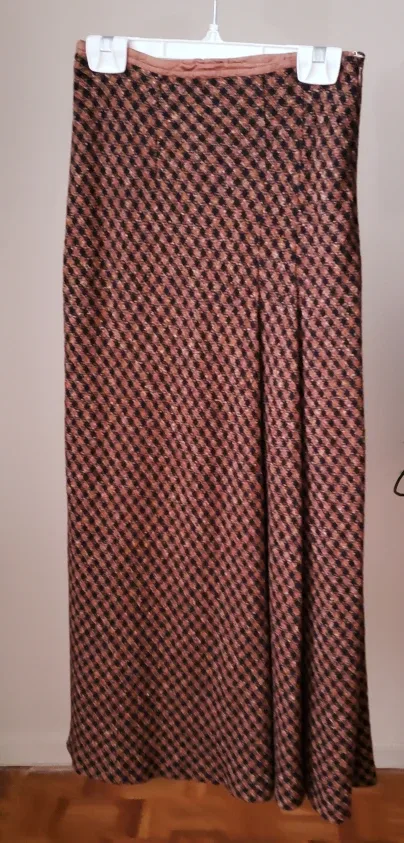 Brown & Black Checkered Midi Skirt thumbnail