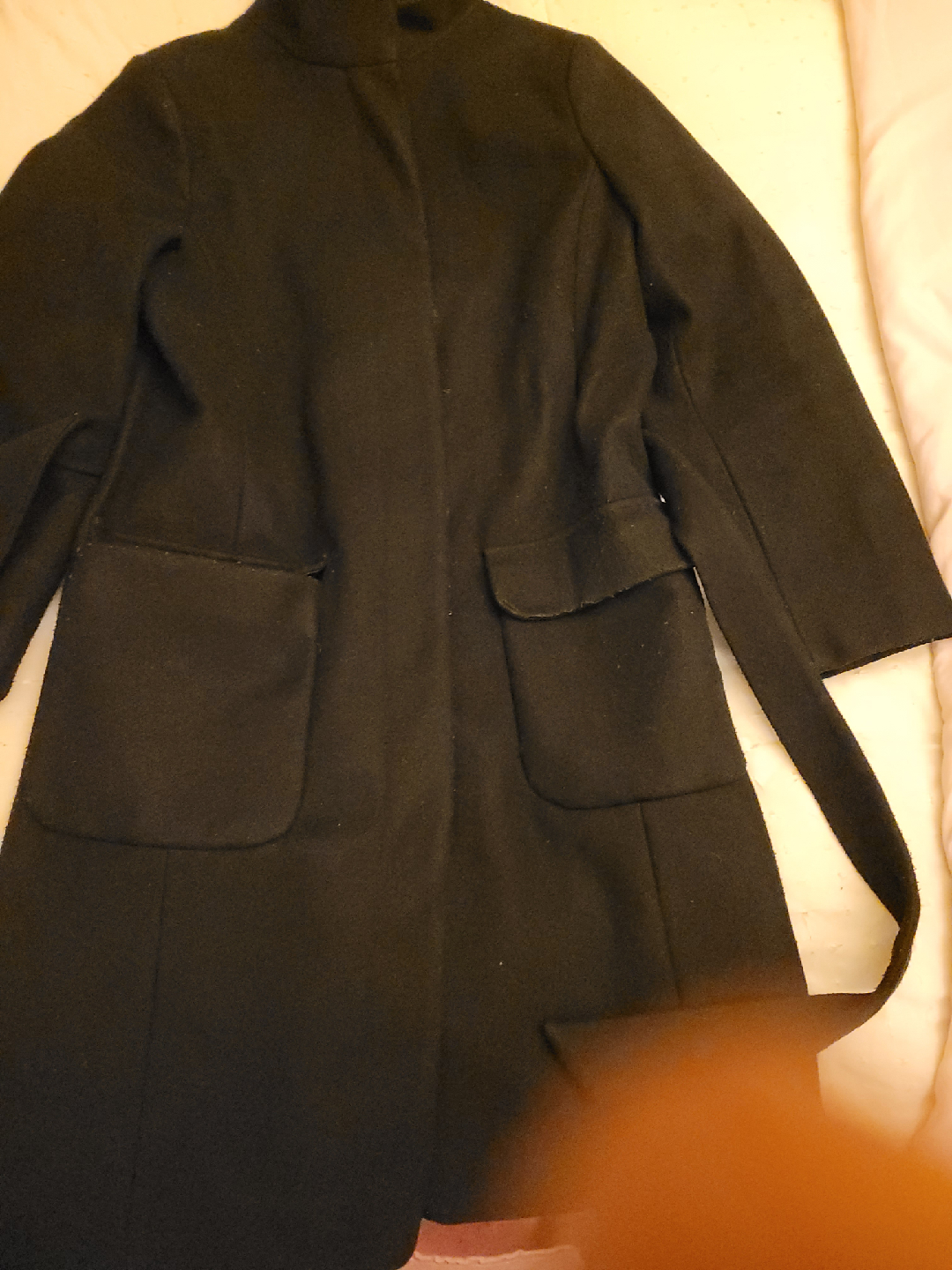 Black Belted Wool Coat - photo 2