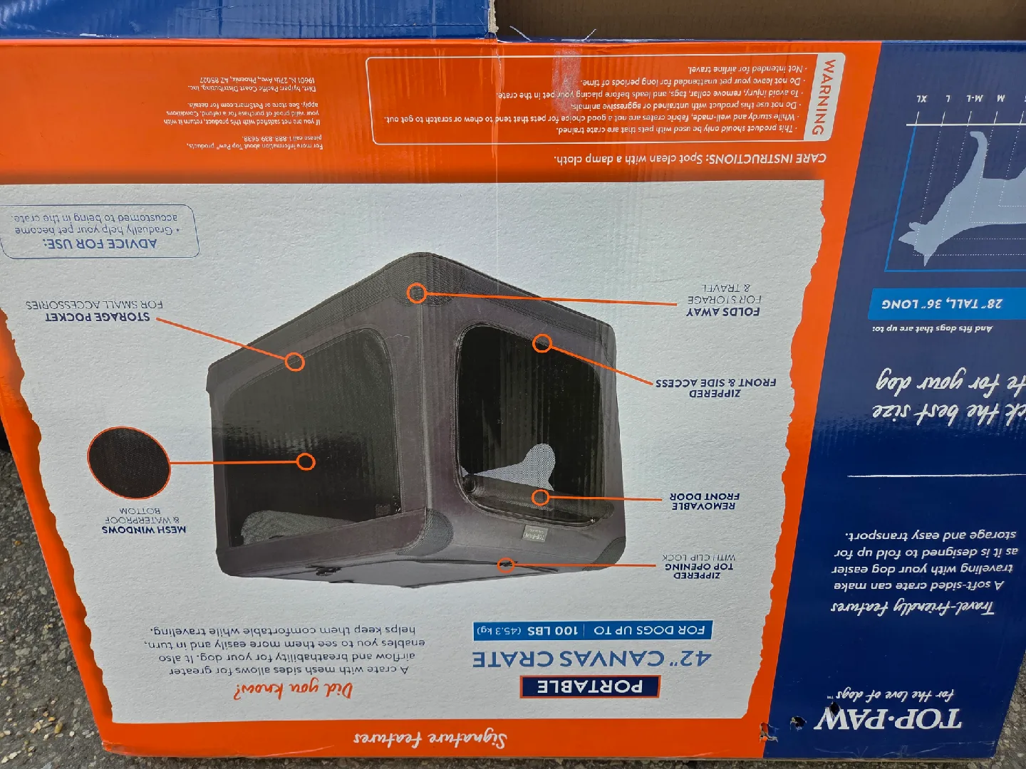 Top-Paw 42" Portable Canvas Dog Crate image indicator(2)