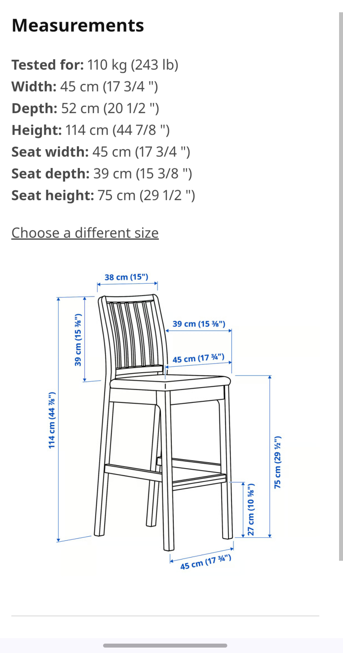 Ikea - Set of 3 Brown Wooden Bar Stools - photo 4