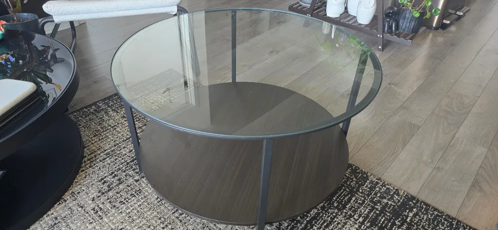 IKEA VITTSJÖ Coffee Table - Black-Brown/Glass thumbnail