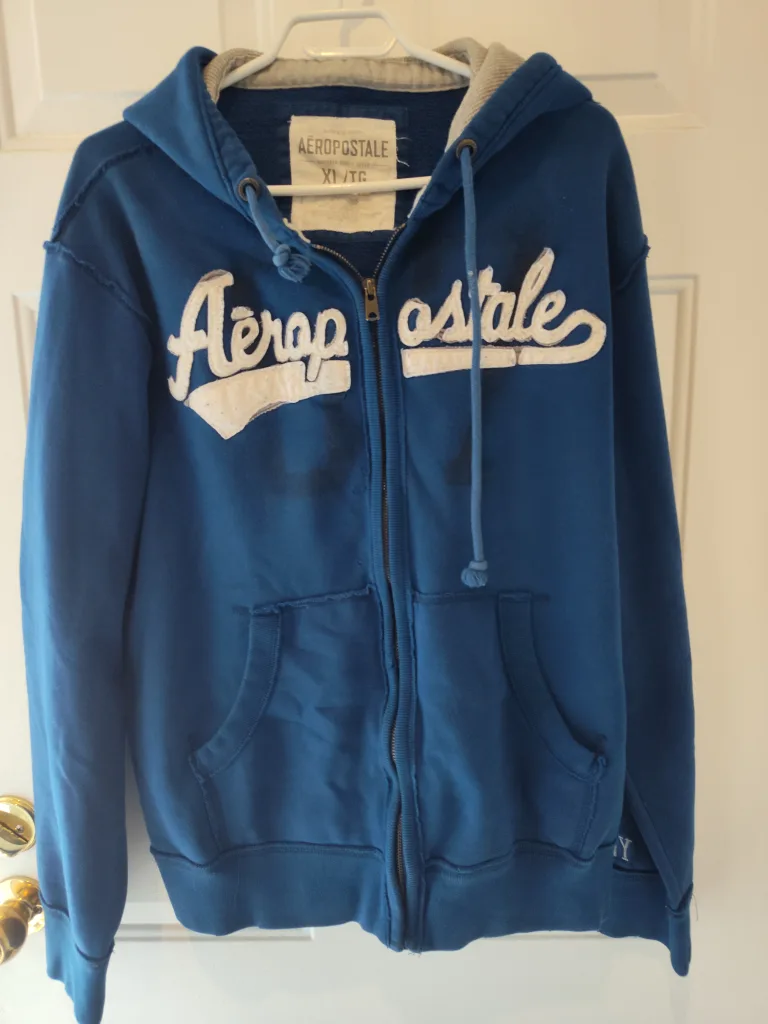 Aeropostale Blue Zip-Up Hoodie - XL thumbnail
