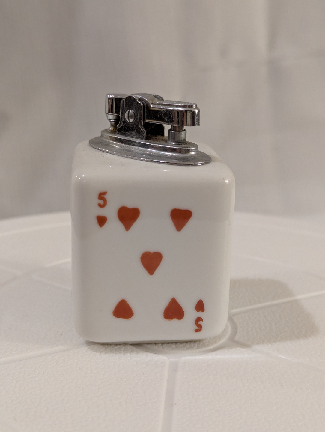 1960s Vintage Poker Cards Ceramic Cube Table Lighter Japan 🥕 - photo 3