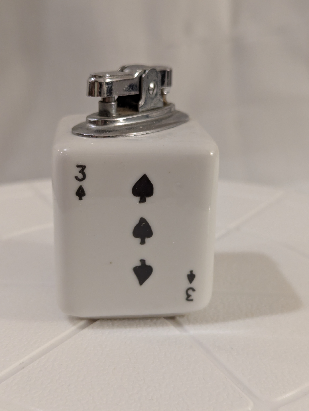 1960s Vintage Poker Cards Ceramic Cube Table Lighter Japan 🥕 - photo 4