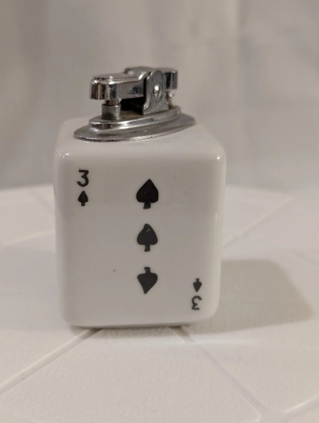 1960s Vintage Poker Cards Ceramic Cube Table Lighter Japan 🥕 image indicator(4)