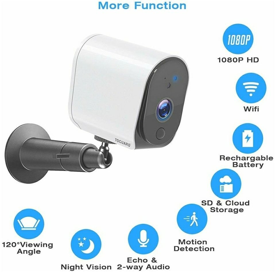 Wireless Security Camera, Home Indoor Rechargeable Battery - photo 2