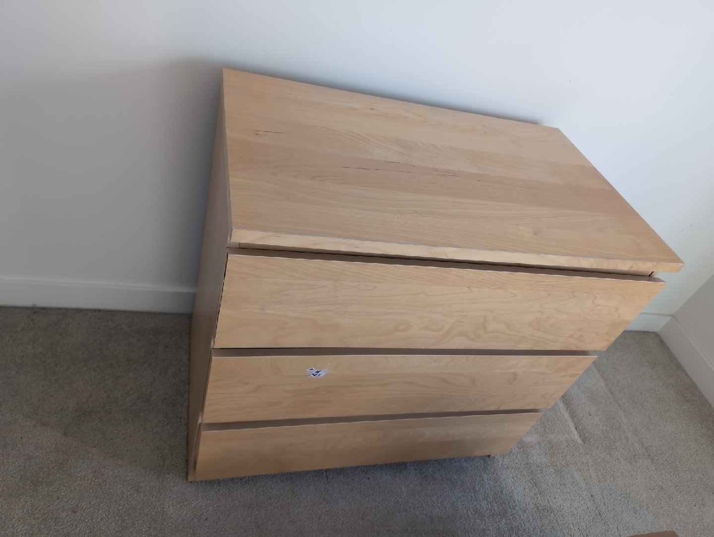 FREE - 3-Drawer Dresser & Black Glass TV Stand
