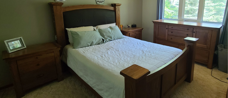 5 piece Solid oak wood bedroom set