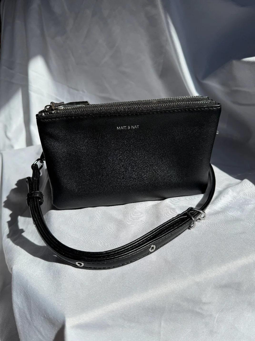 Matt & Nat Black Vegan Leather Crossbody Bag thumbnail