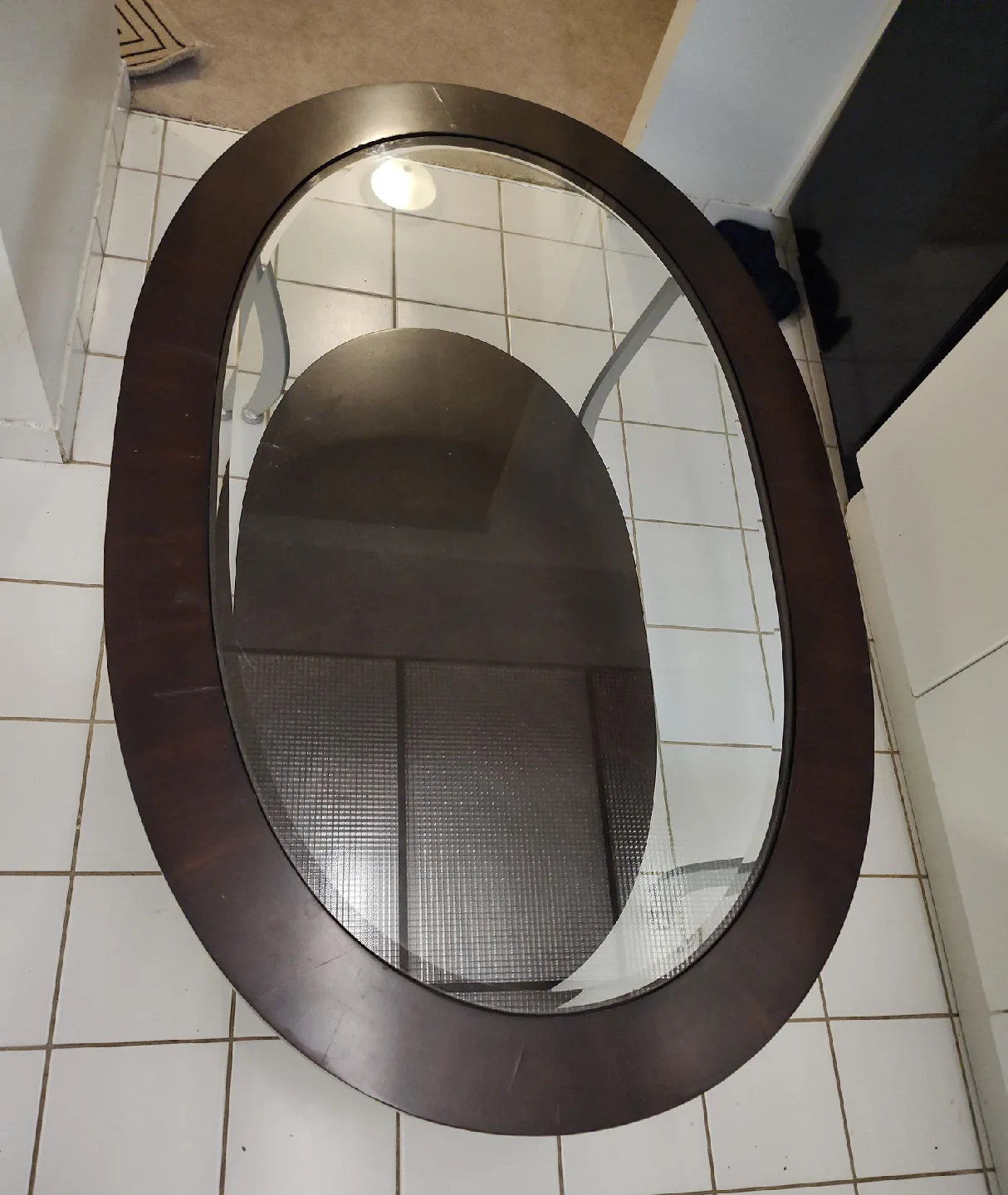 Oval Coffee Table with Glass Top image indicator(2)