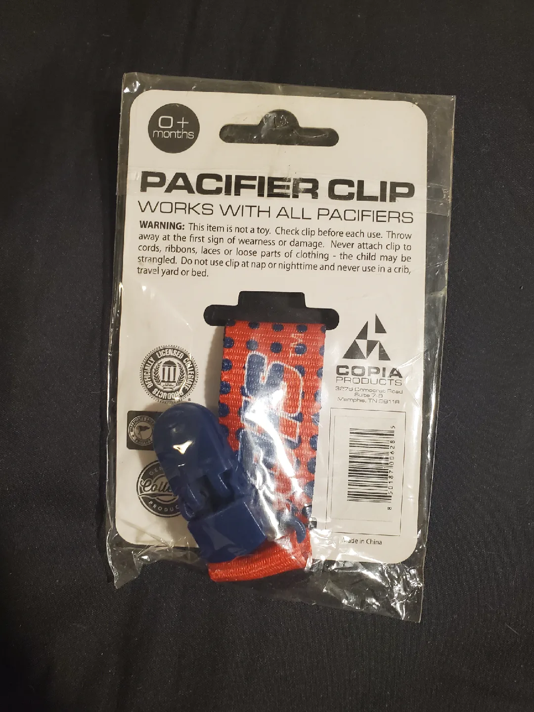 Pacific Baby Pacifier Clip - University of Illinois image indicator(2)