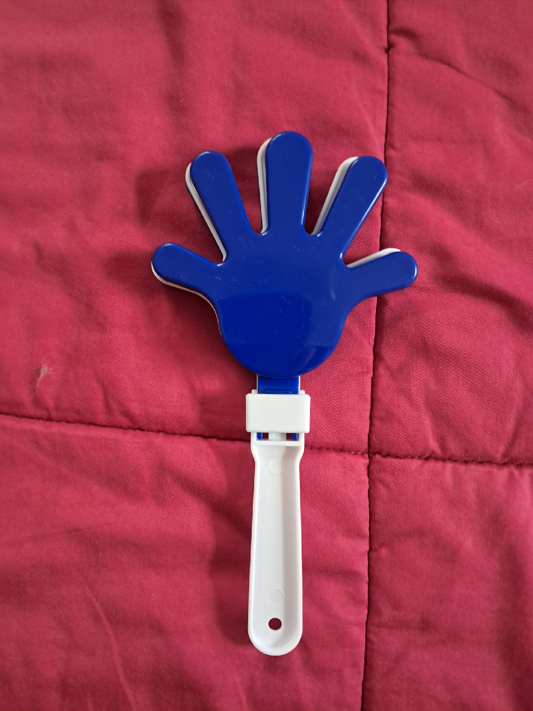 Blue and White Hand Clapper