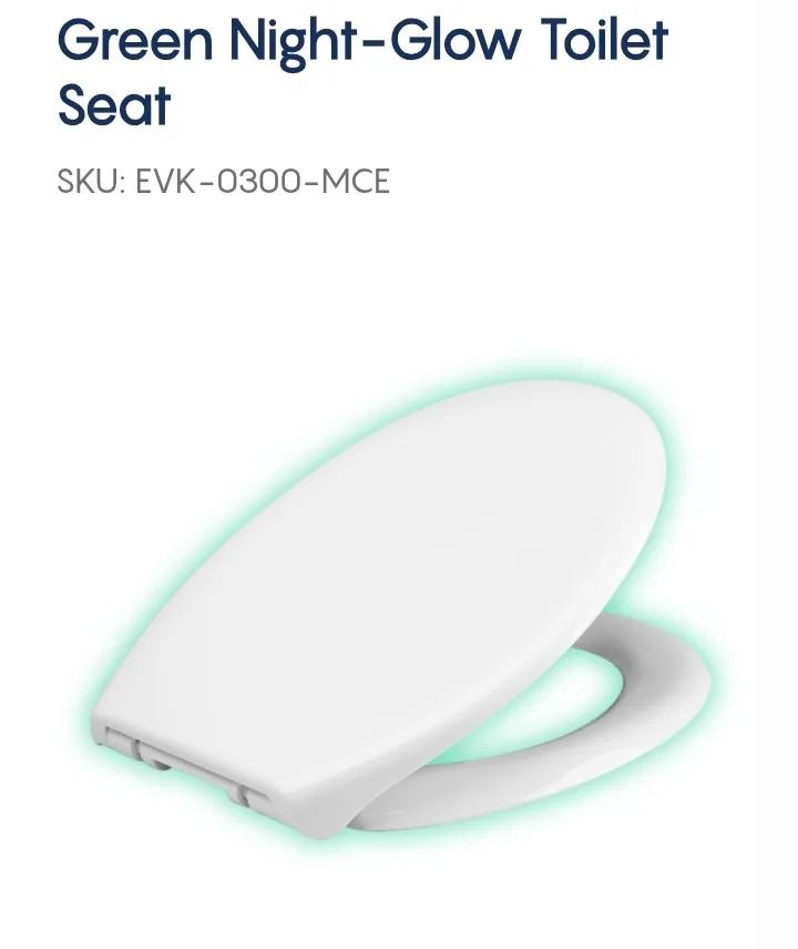 2 Elongated Evekare Green Night-Glow Toilet Seat image indicator(3)