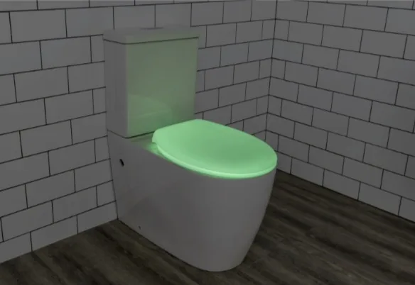 2 Elongated Evekare Green Night-Glow Toilet Seat image indicator(4)