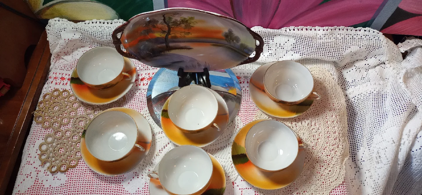 Vintage Noritake Hand Painted Japan Tea Set image indicator(8)