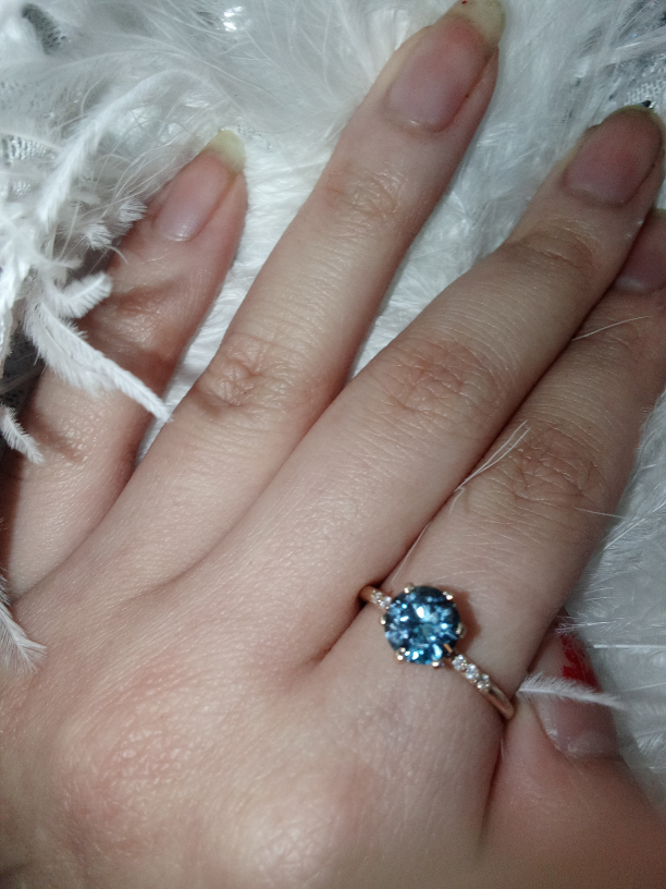 10k gold Lab VS2 Fancy Blue Diamond Ring 6.5 - photo 5